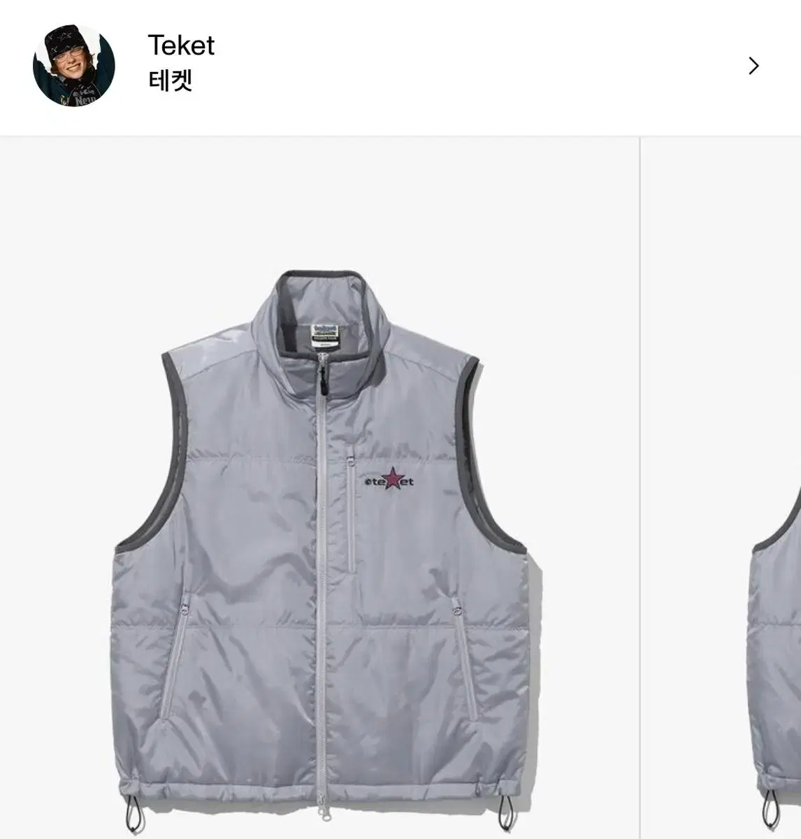 구함) 테켓 memory vest gray M 베스트 조끼